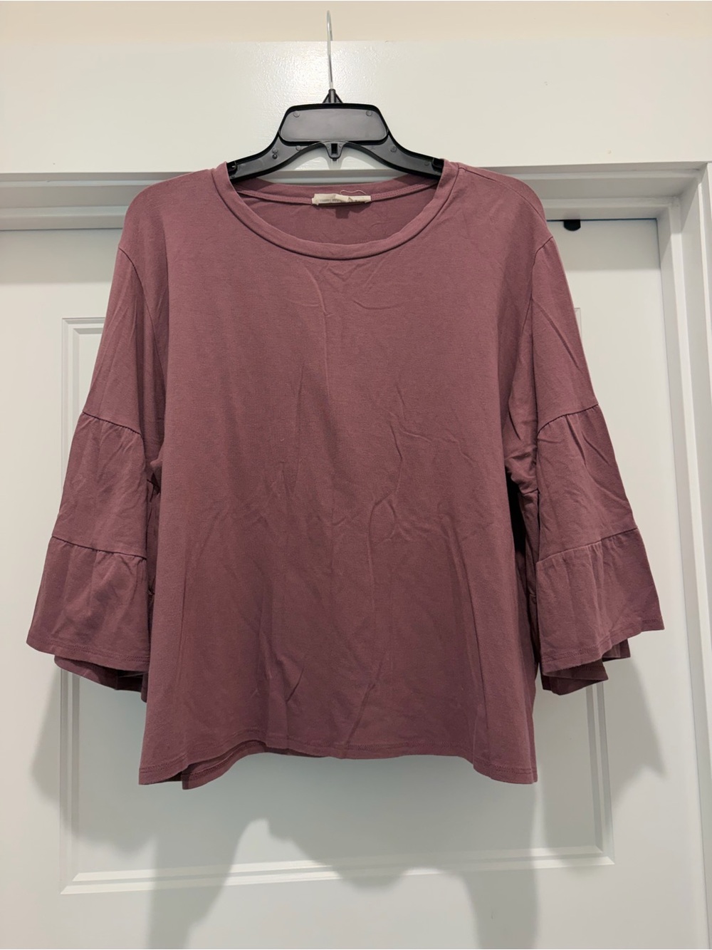 Johnny Was Calme Mauve Tiered Bell-Sleeve Tee